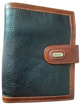 Bally Black and Brown Leather Bifold Wallet